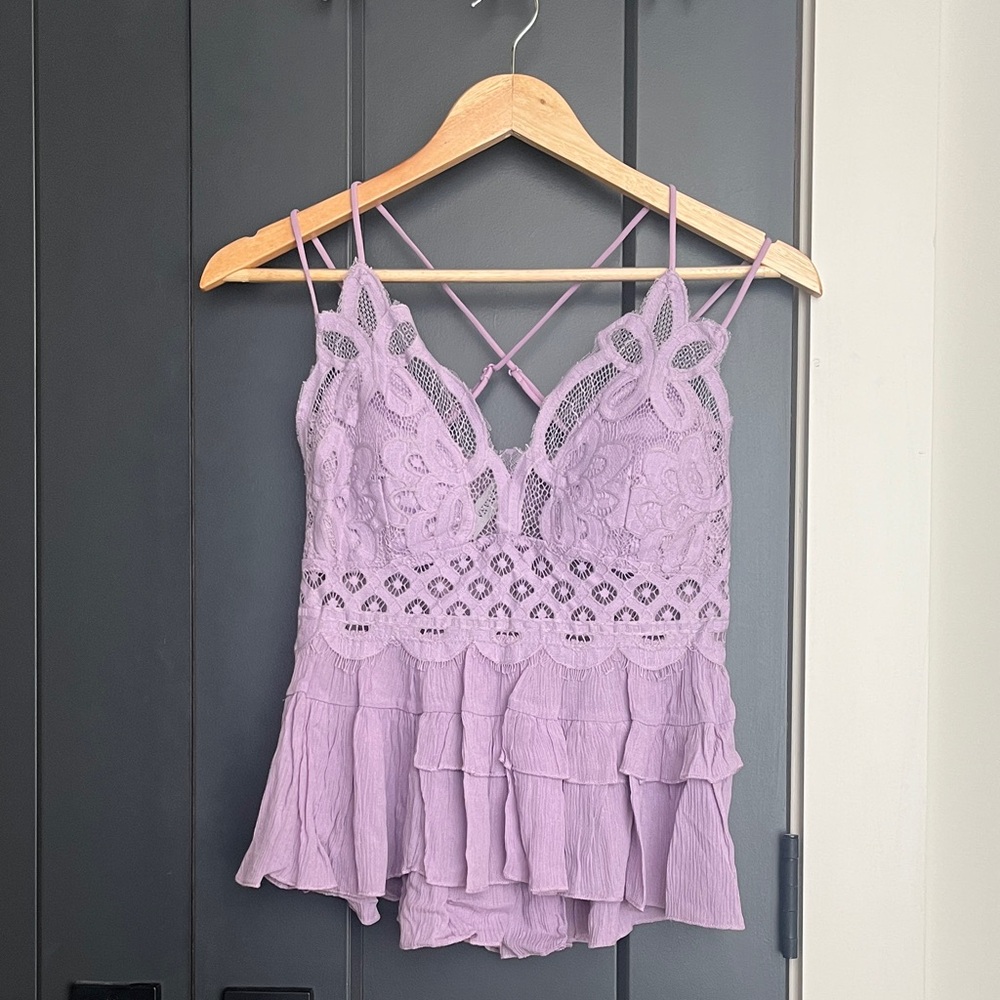 Zenana Outfitters Lilac Lace Camisole NWOT